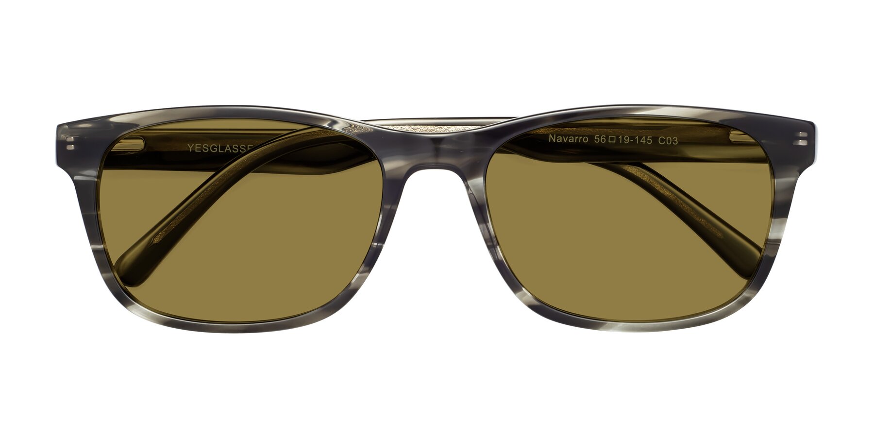 Folded Front of Navarro in Gray-Tortoise with Brown Polarized Lenses