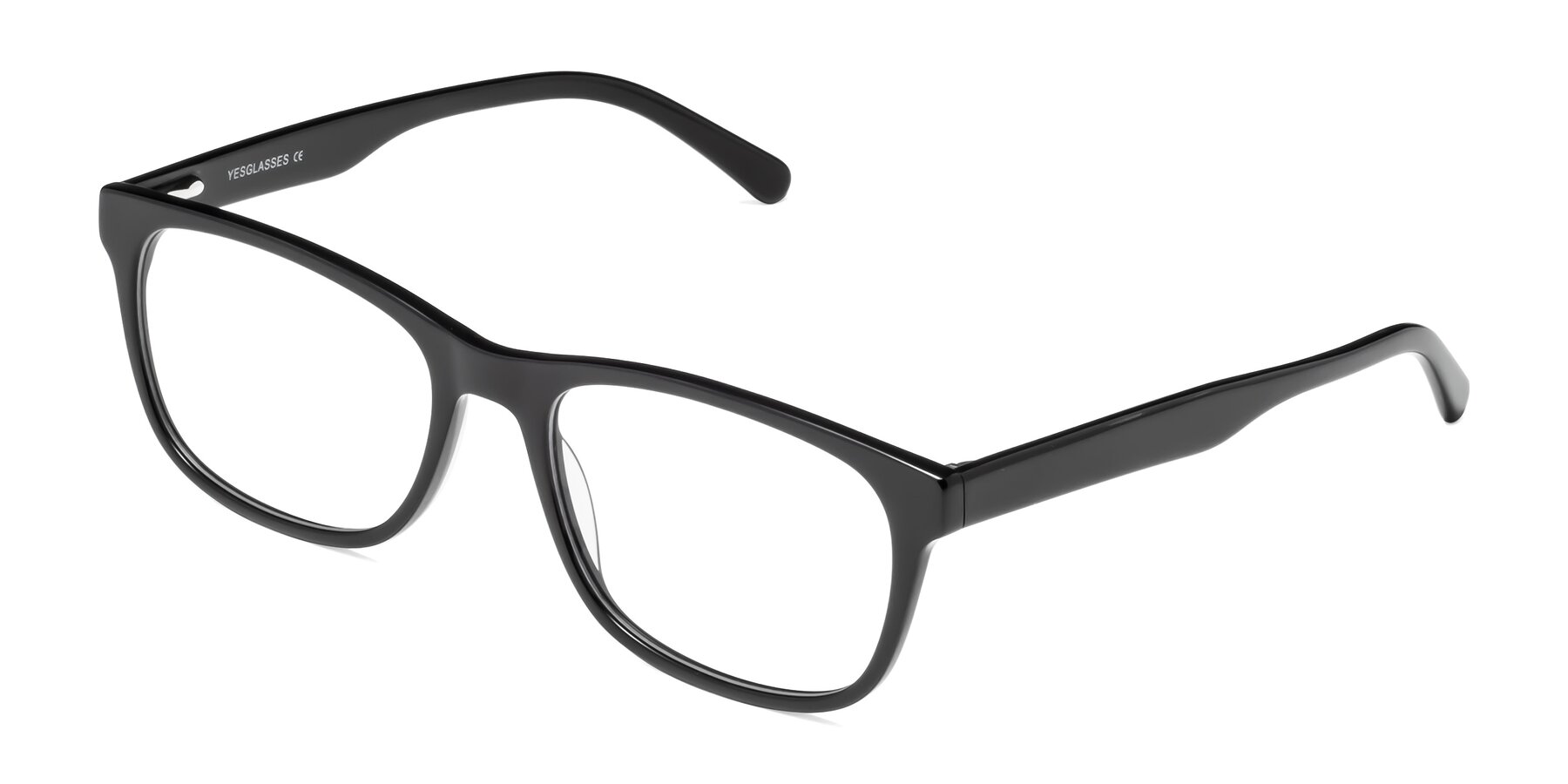 Angle of Navarro in Black with Clear Blue Light Blocking Lenses