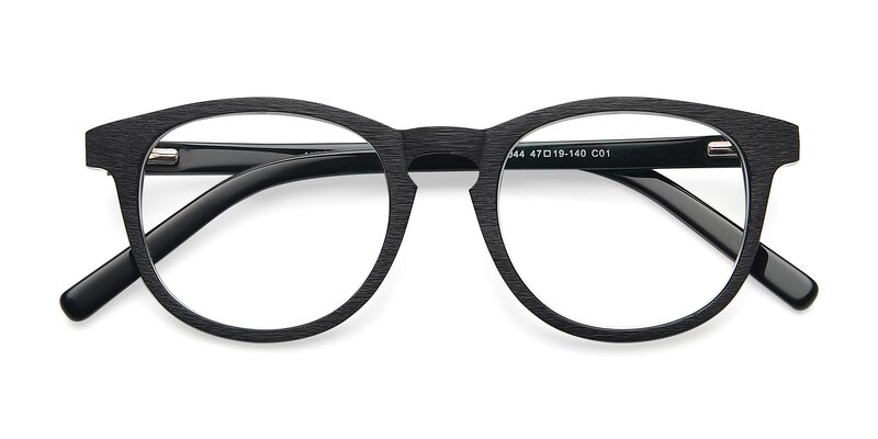 SR6044 - Black / Wooden Eyeglasses