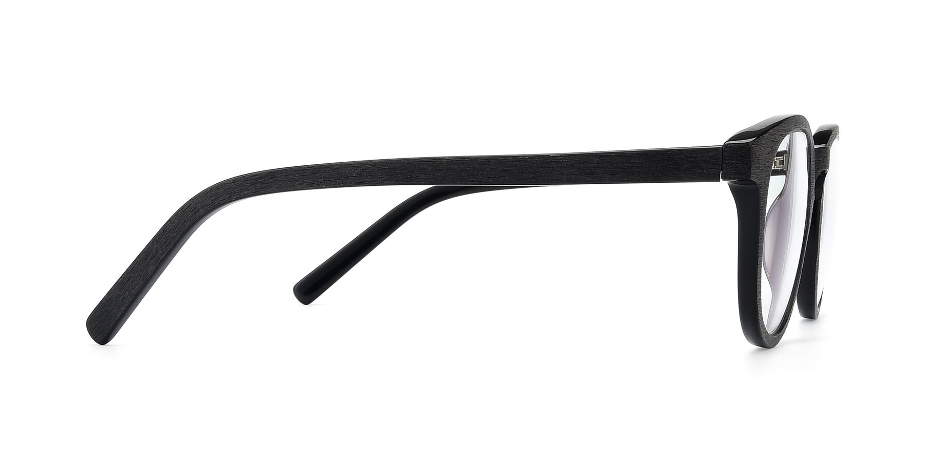 Side of SR6044 in Black-Wooden with Clear Reading Eyeglass Lenses