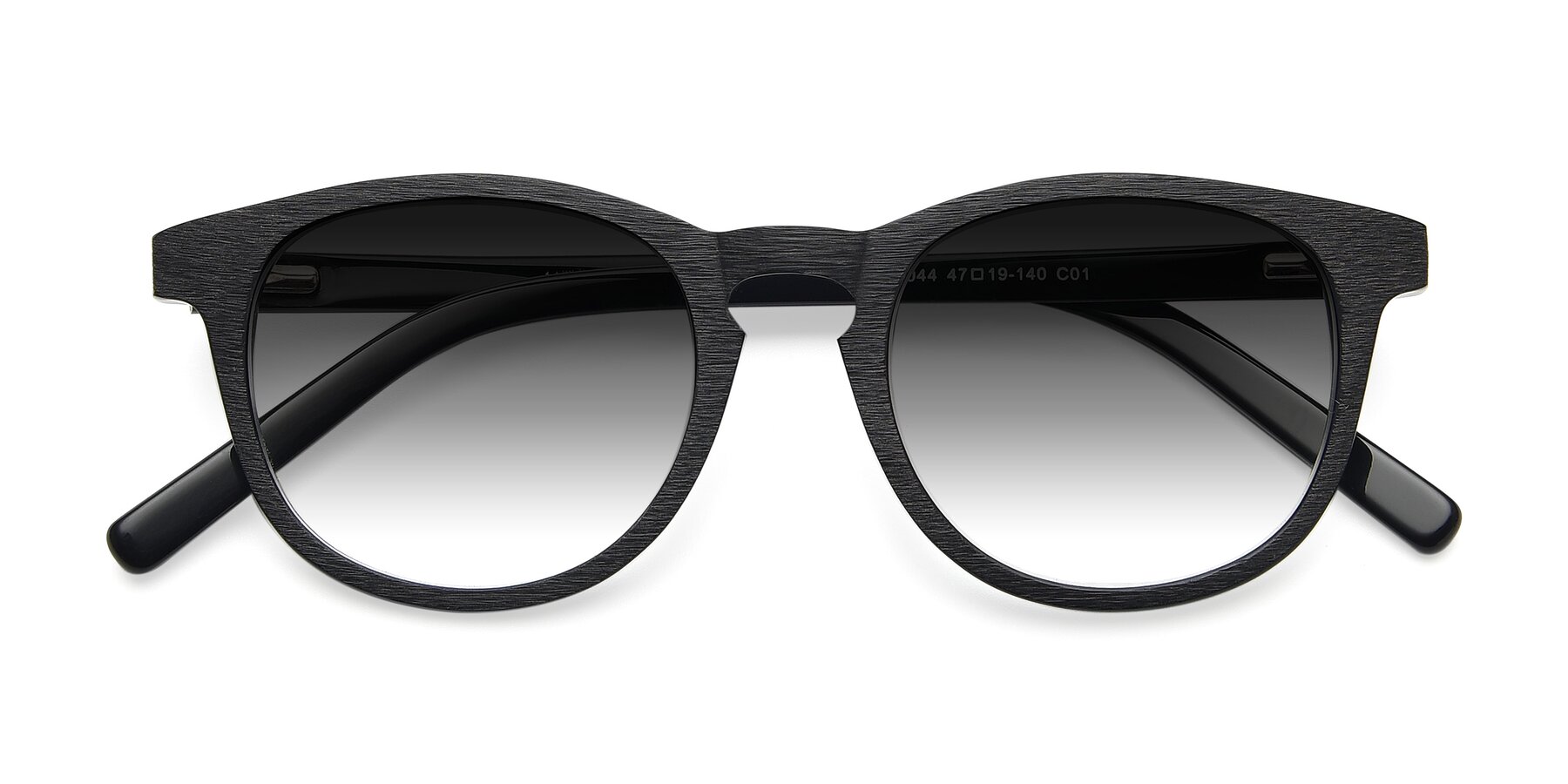 Folded Front of SR6044 in Black-Wooden with Gray Gradient Lenses
