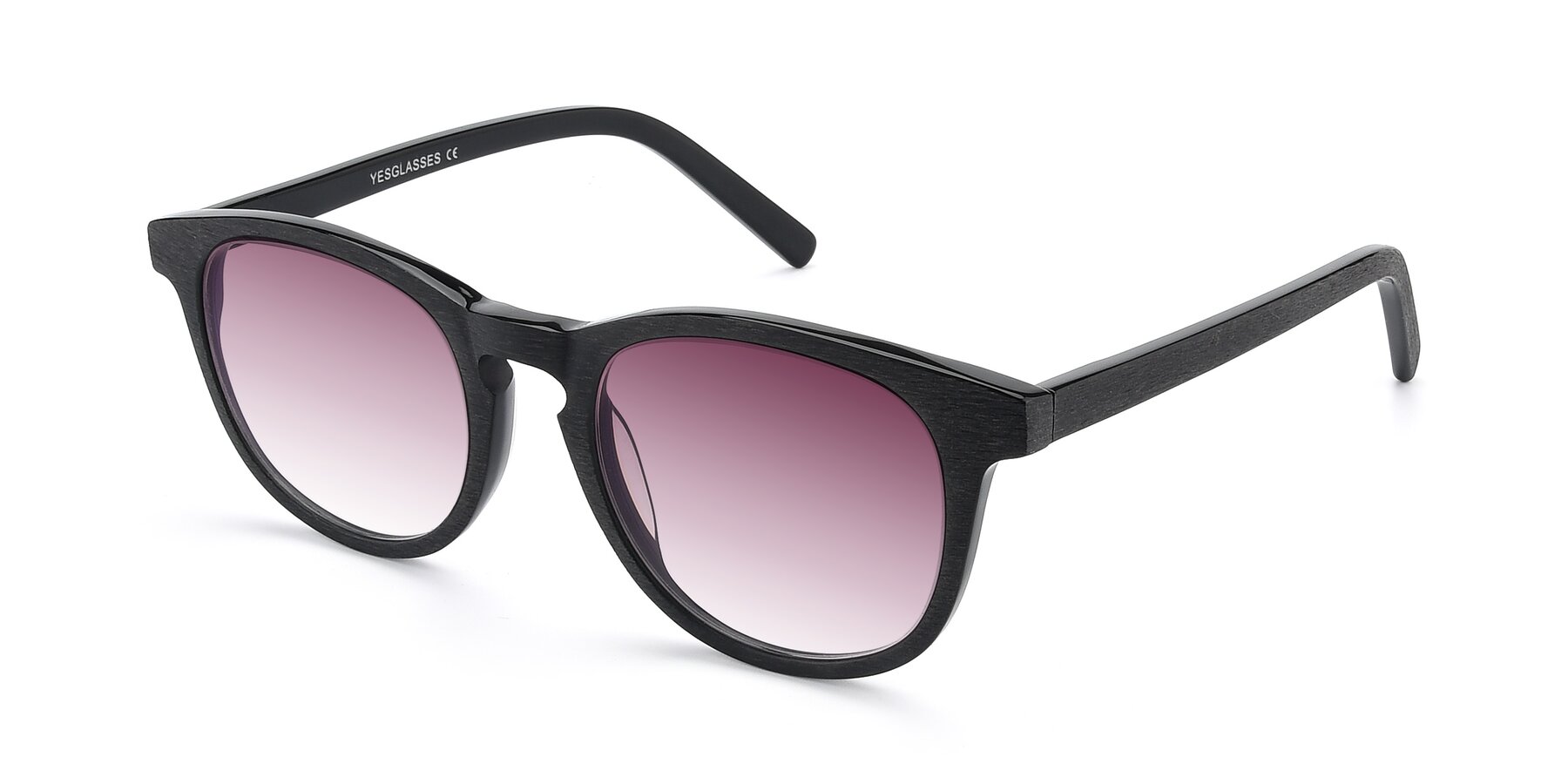 Angle of SR6044 in Black-Wooden with Wine Gradient Lenses