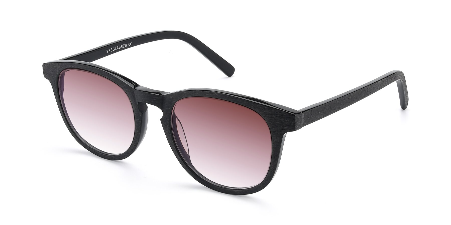 Angle of SR6044 in Black-Wooden with Garnet Gradient Lenses