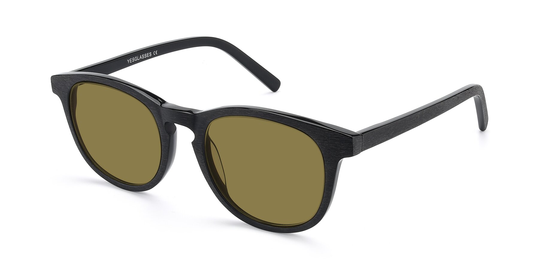 Angle of SR6044 in Black-Wooden with Brown Polarized Lenses
