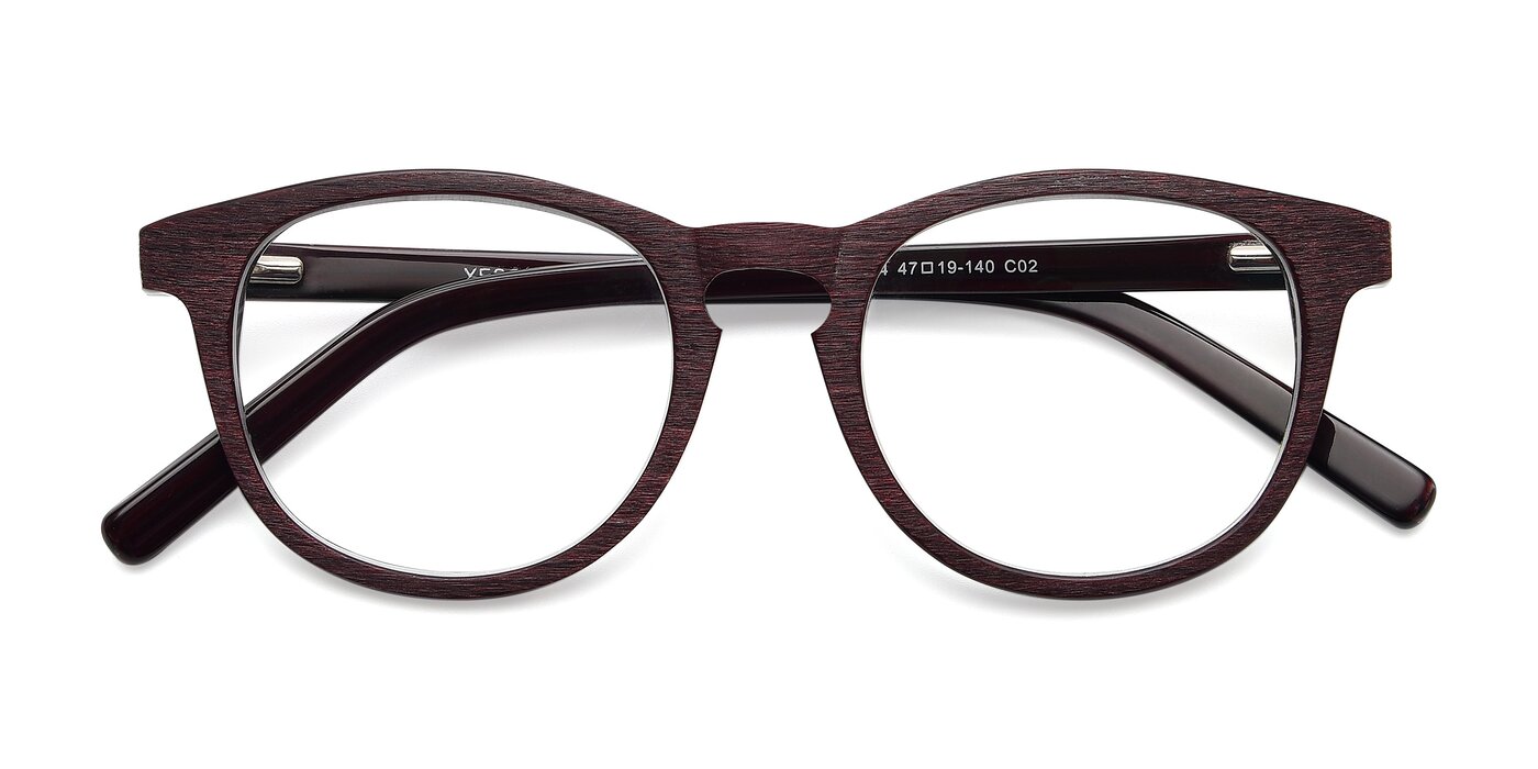 SR6044 - Wine / Wooden Eyeglasses