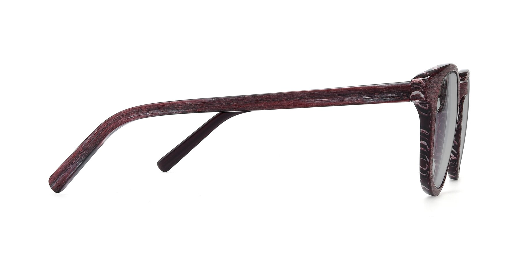 Side of SR6044 in Wine-Wooden with Light Gray Tinted Lenses