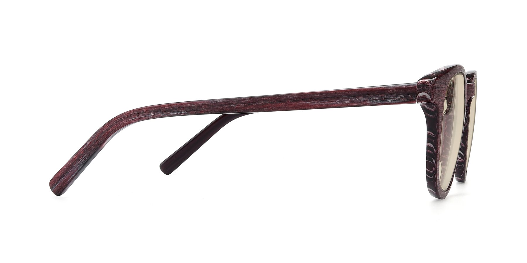 Side of SR6044 in Wine-Wooden with Light Brown Tinted Lenses