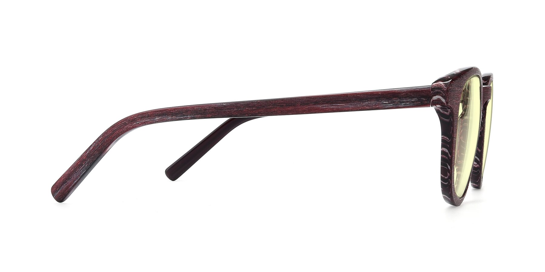 Side of SR6044 in Wine-Wooden with Light Yellow Tinted Lenses