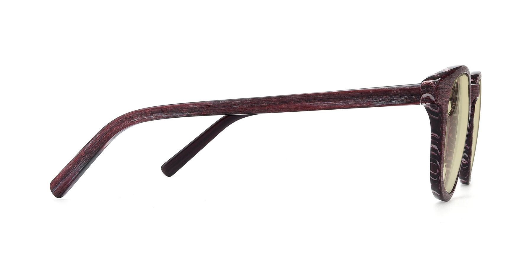 Side of SR6044 in Wine-Wooden with Light Champagne Tinted Lenses