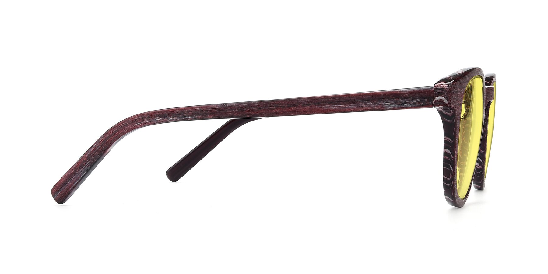 Side of SR6044 in Wine-Wooden with Medium Yellow Tinted Lenses