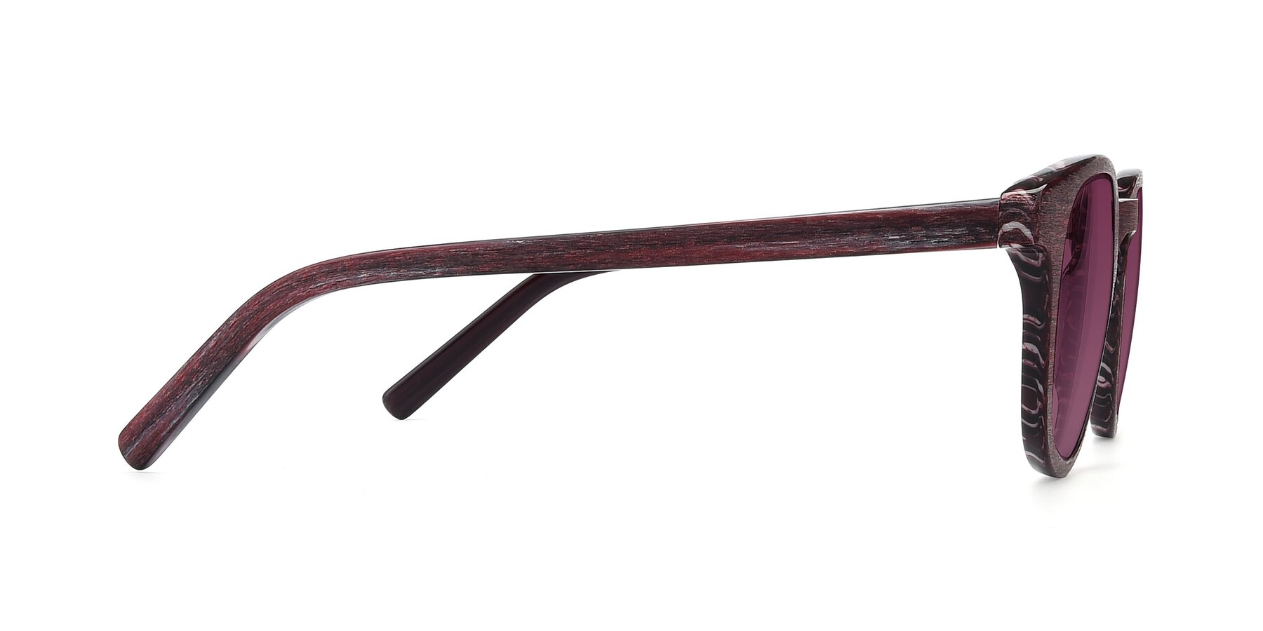 Side of SR6044 in Wine-Wooden with Wine Tinted Lenses