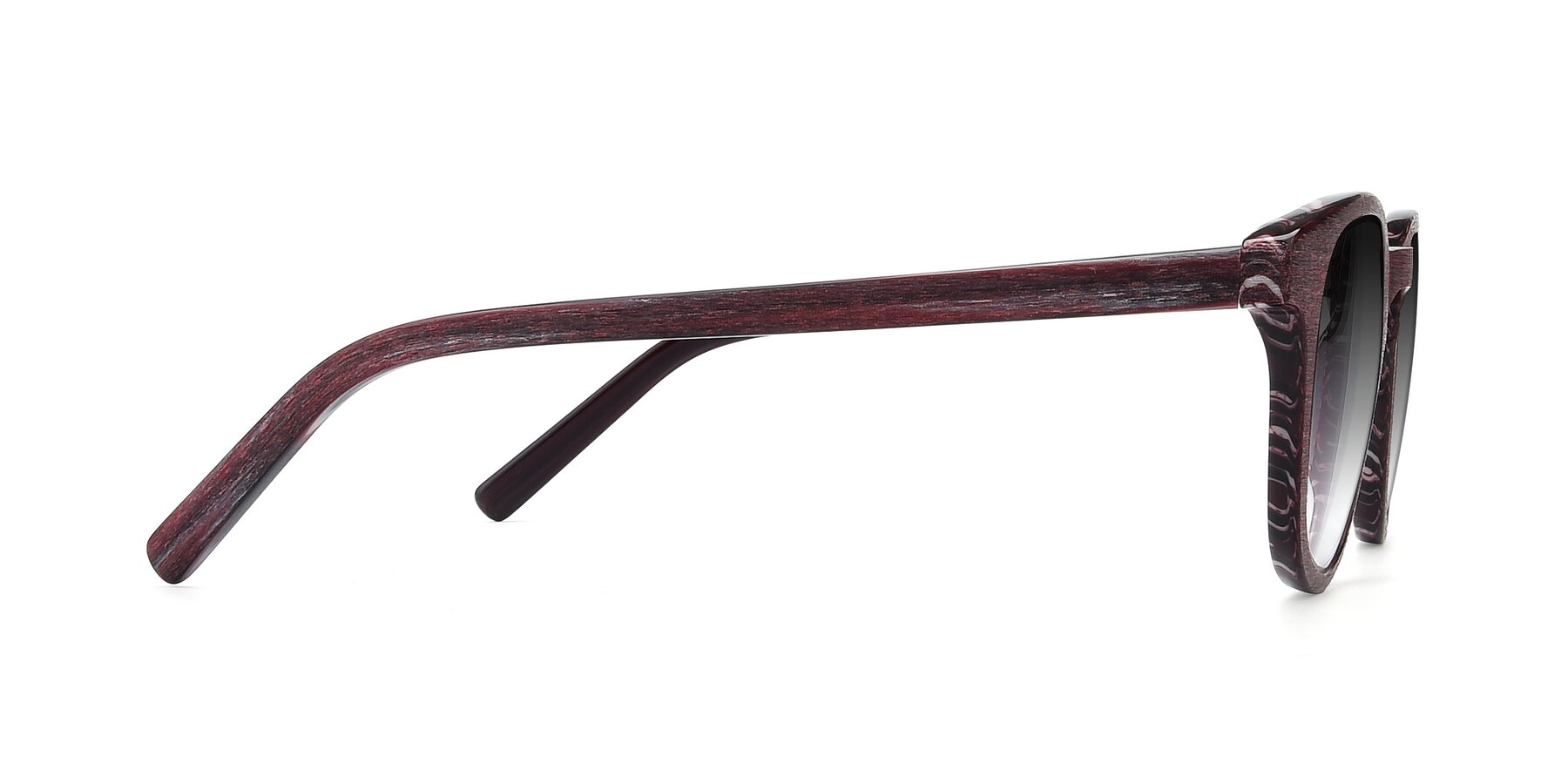 Side of SR6044 in Wine-Wooden with Gray Gradient Lenses