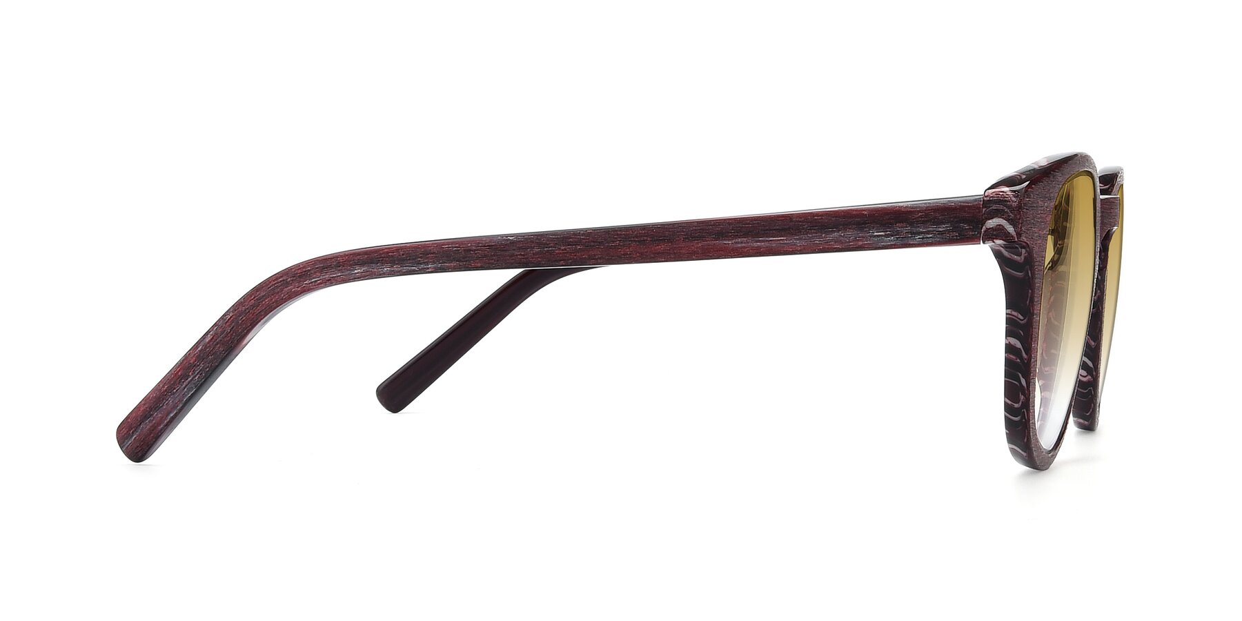 Side of SR6044 in Wine-Wooden with Champagne Gradient Lenses