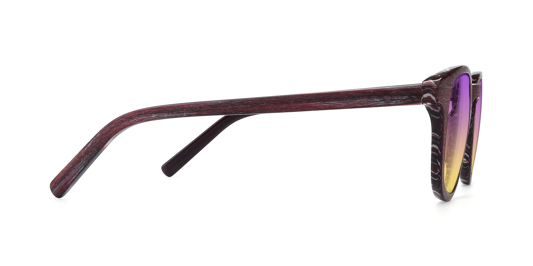 Side of SR6044 in Wine-Wooden with Purple / Yellow Gradient Lenses