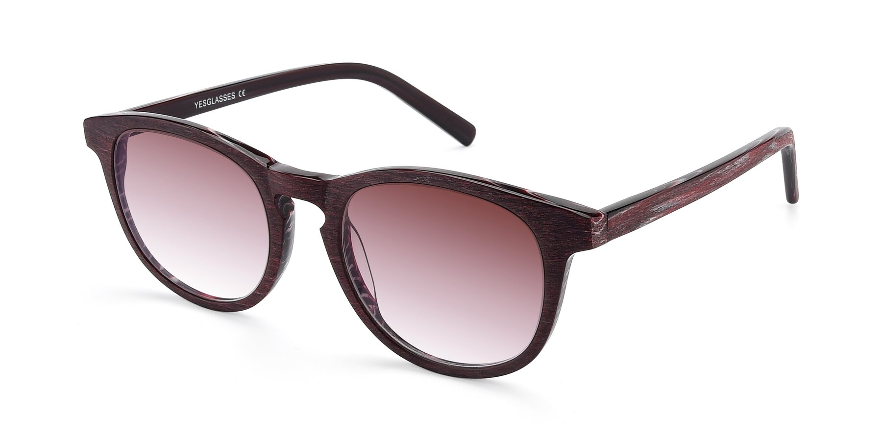 Angle of SR6044 in Wine-Wooden with Garnet Gradient Lenses