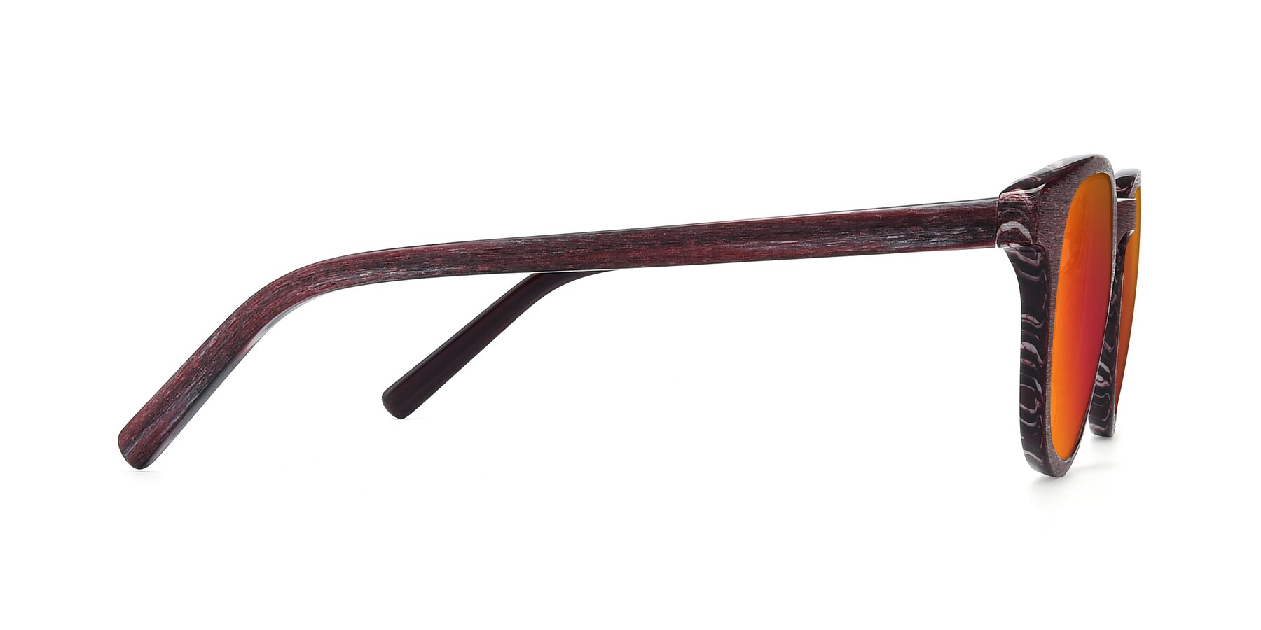Side of SR6044 in Wine-Wooden with Red Gold Mirrored Lenses