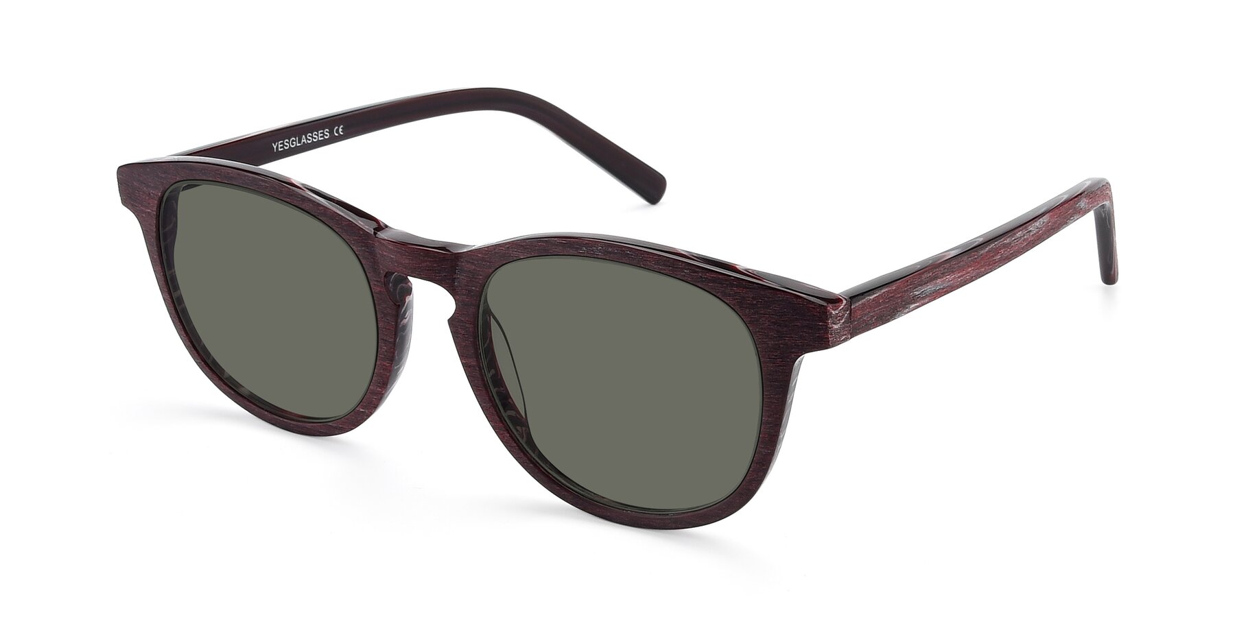 Angle of SR6044 in Wine-Wooden with Gray Polarized Lenses
