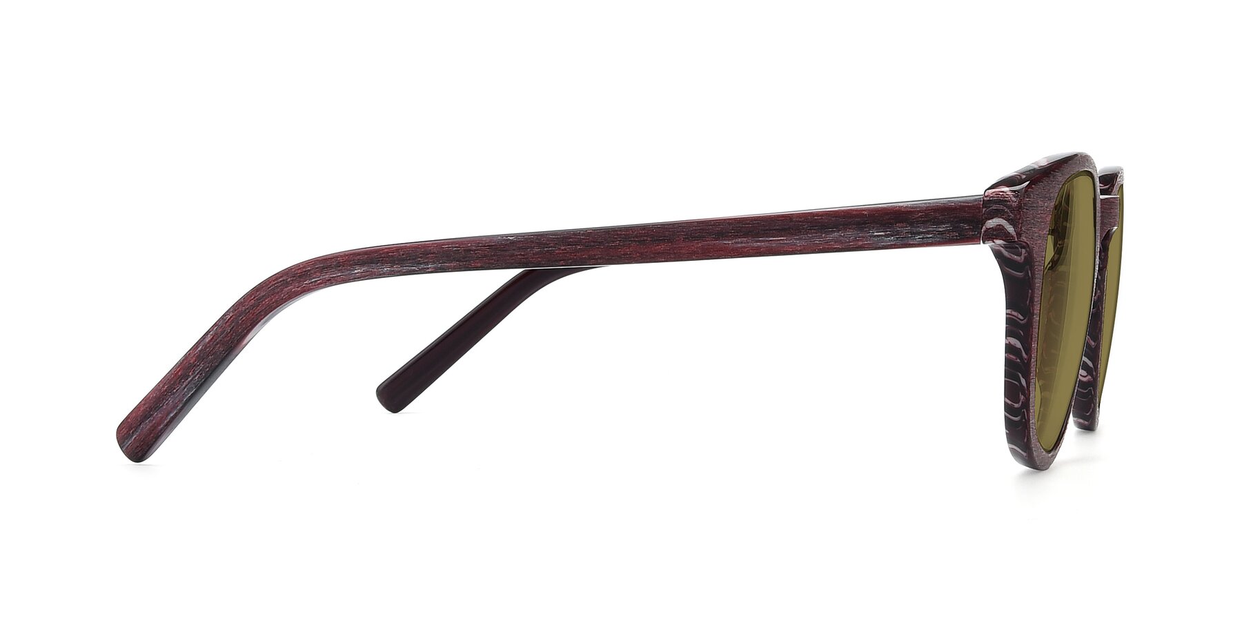 Side of SR6044 in Wine-Wooden with Brown Polarized Lenses