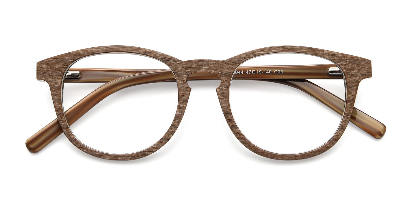 SR6044 - Brown / Wooden Eyeglasses