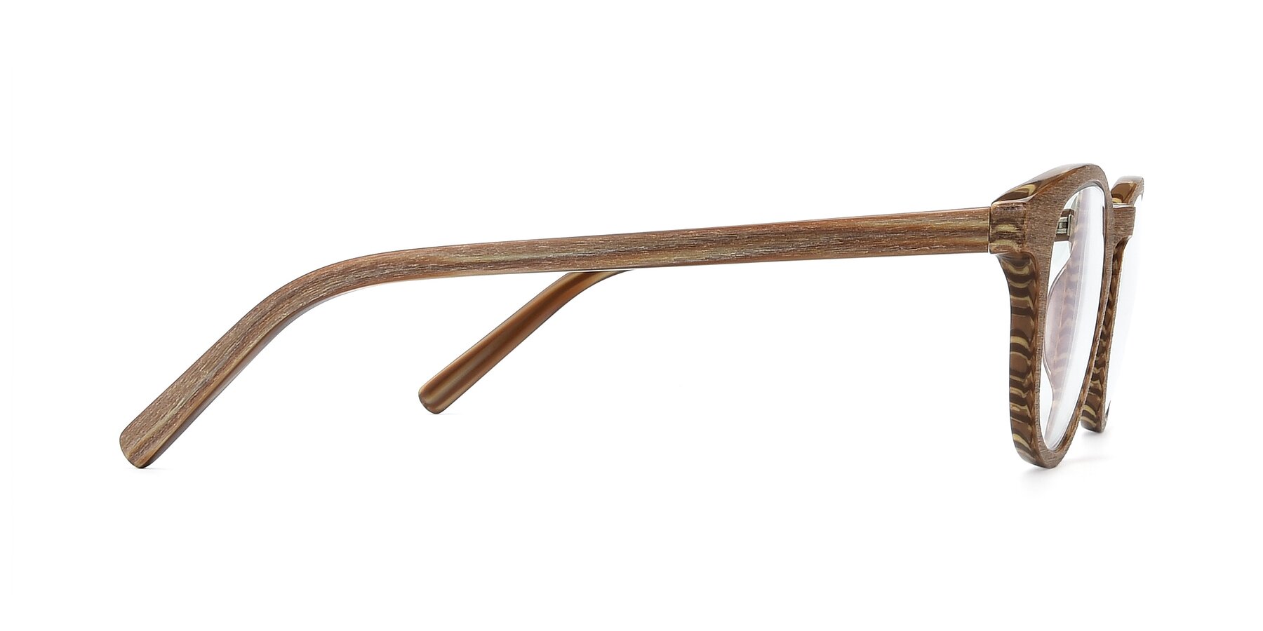 Side of SR6044 in Brown-Wooden with Clear Reading Eyeglass Lenses