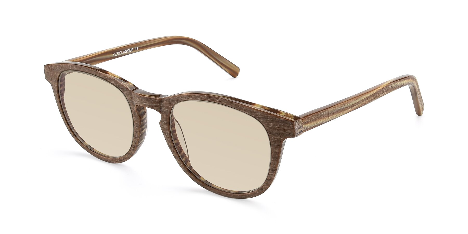 Angle of SR6044 in Brown-Wooden with Light Brown Tinted Lenses