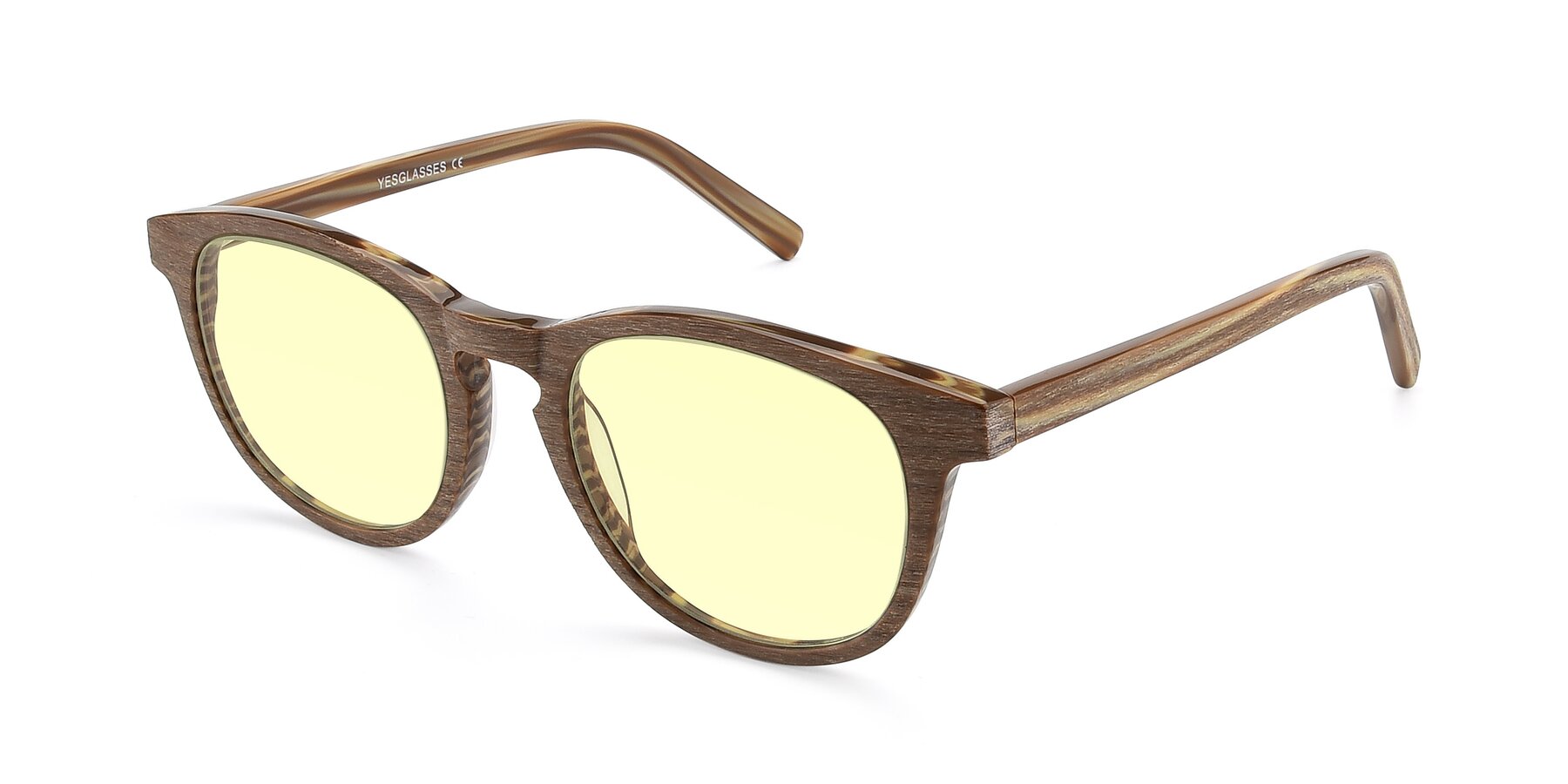 Angle of SR6044 in Brown-Wooden with Light Yellow Tinted Lenses