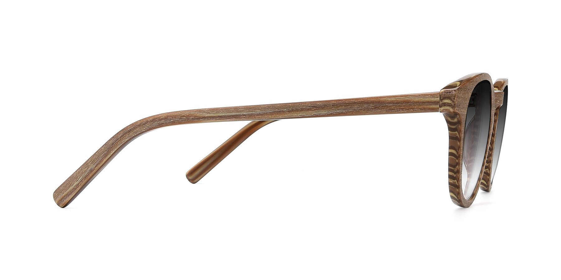 Side of SR6044 in Brown-Wooden with Gray Gradient Lenses