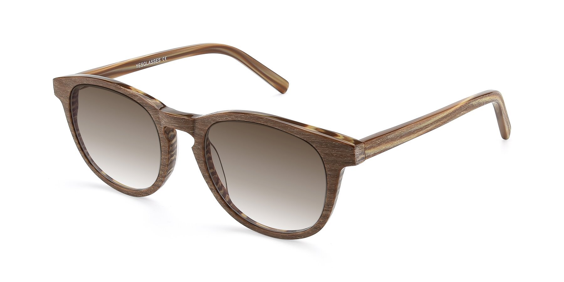 Angle of SR6044 in Brown-Wooden with Brown Gradient Lenses