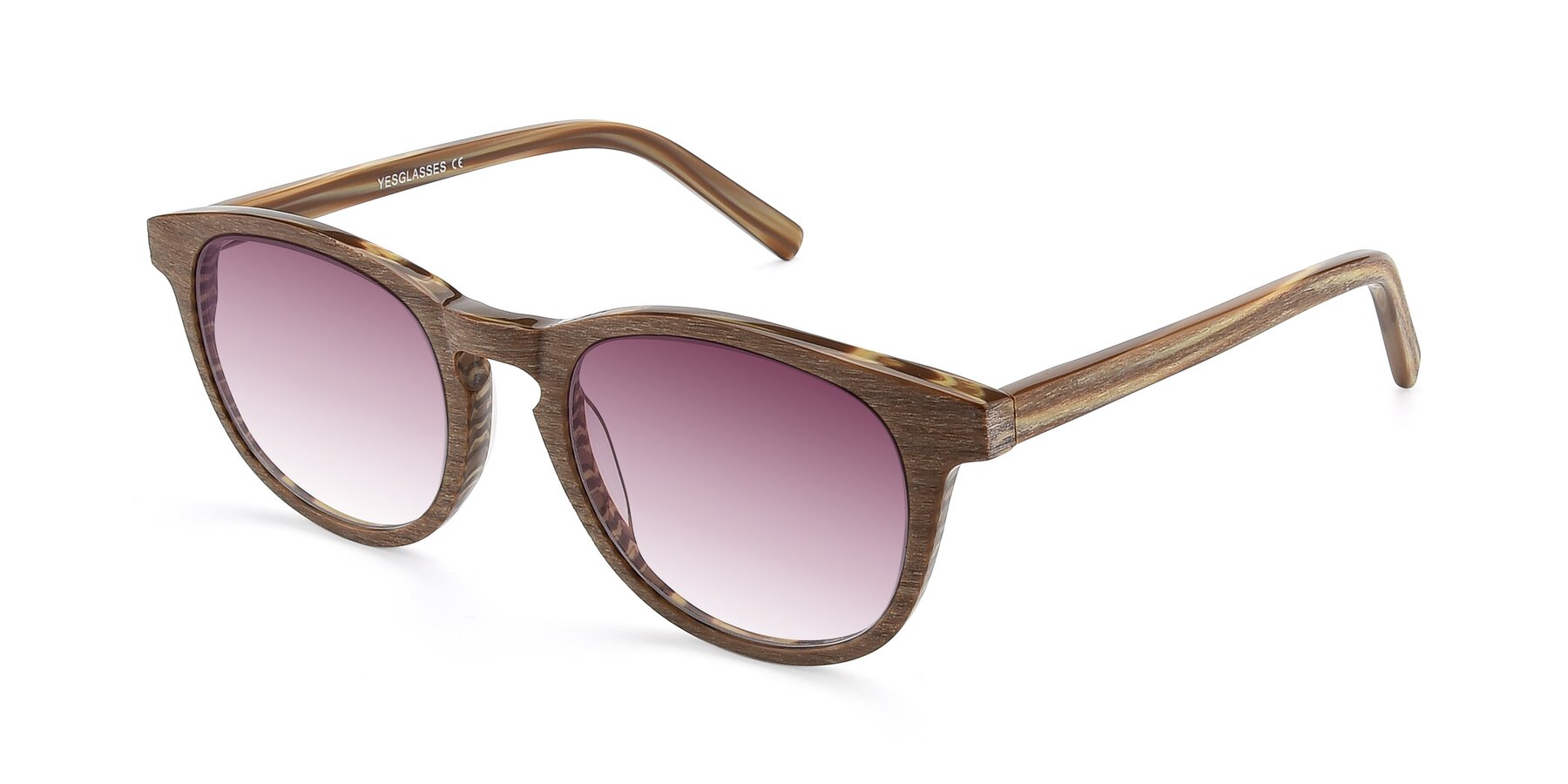 Angle of SR6044 in Brown-Wooden with Wine Gradient Lenses