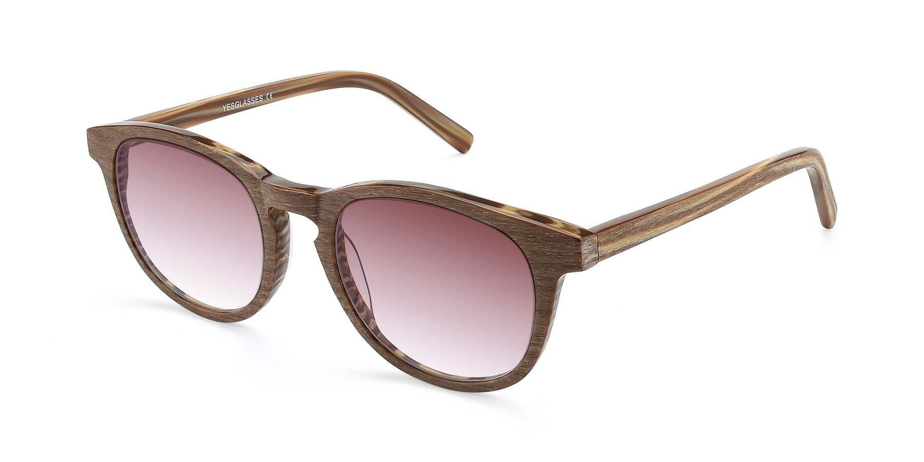 Angle of SR6044 in Brown-Wooden with Garnet Gradient Lenses