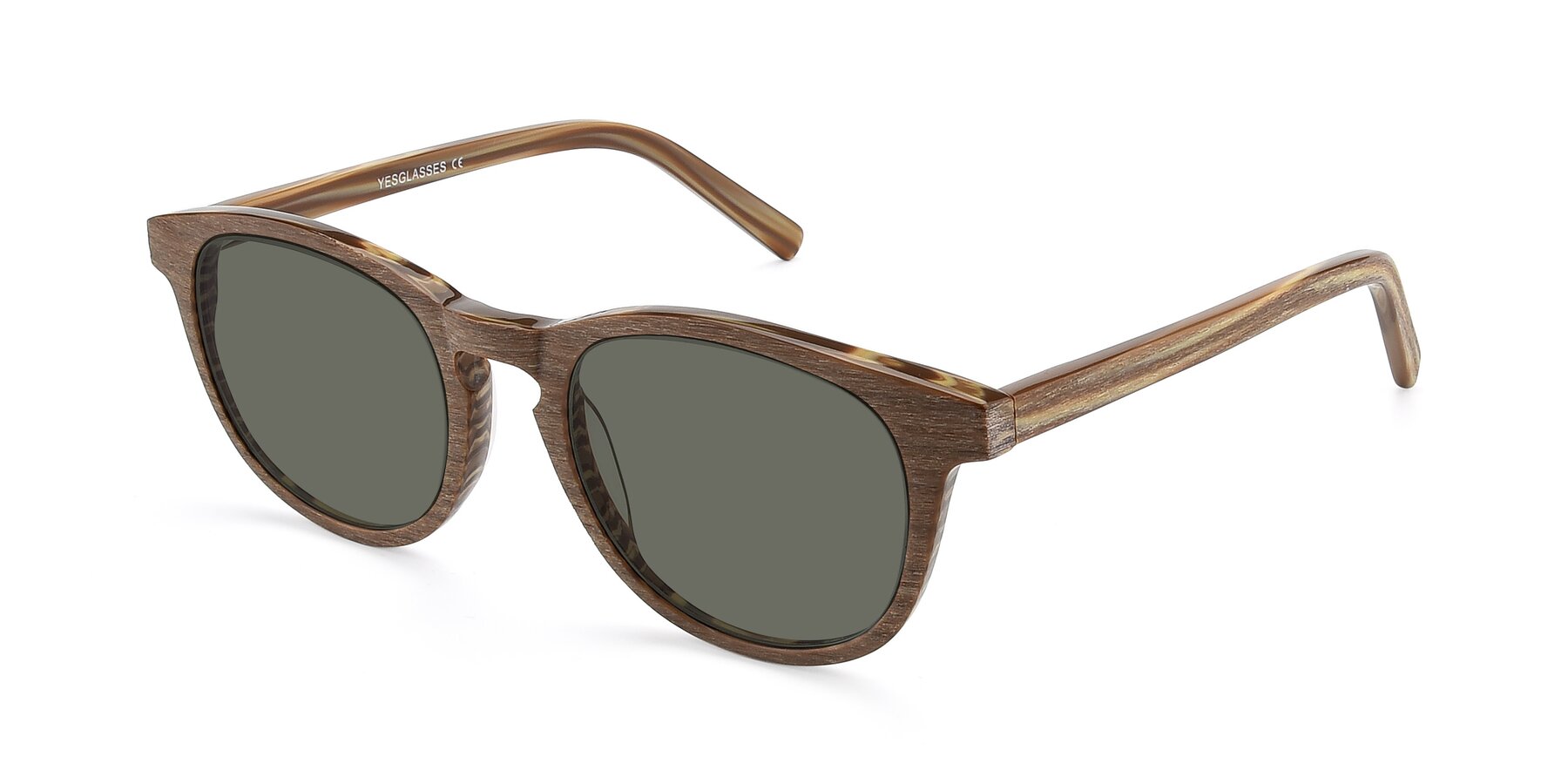 Angle of SR6044 in Brown-Wooden with Gray Polarized Lenses