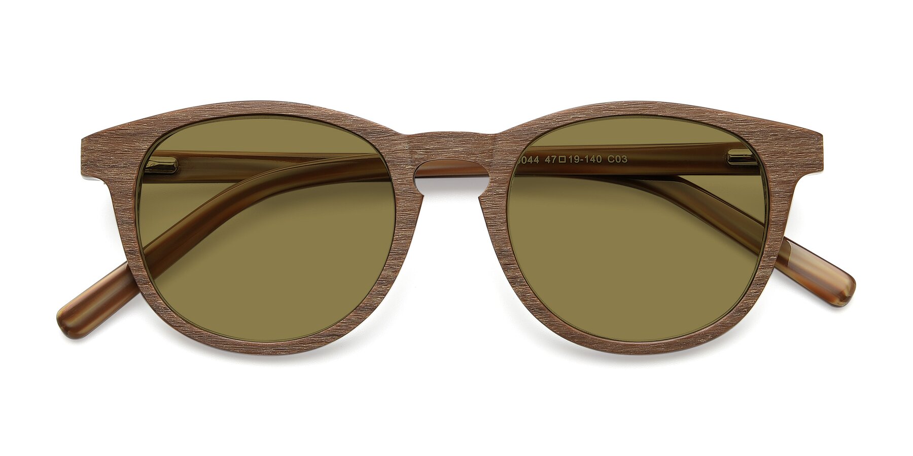 Folded Front of SR6044 in Brown-Wooden with Brown Polarized Lenses