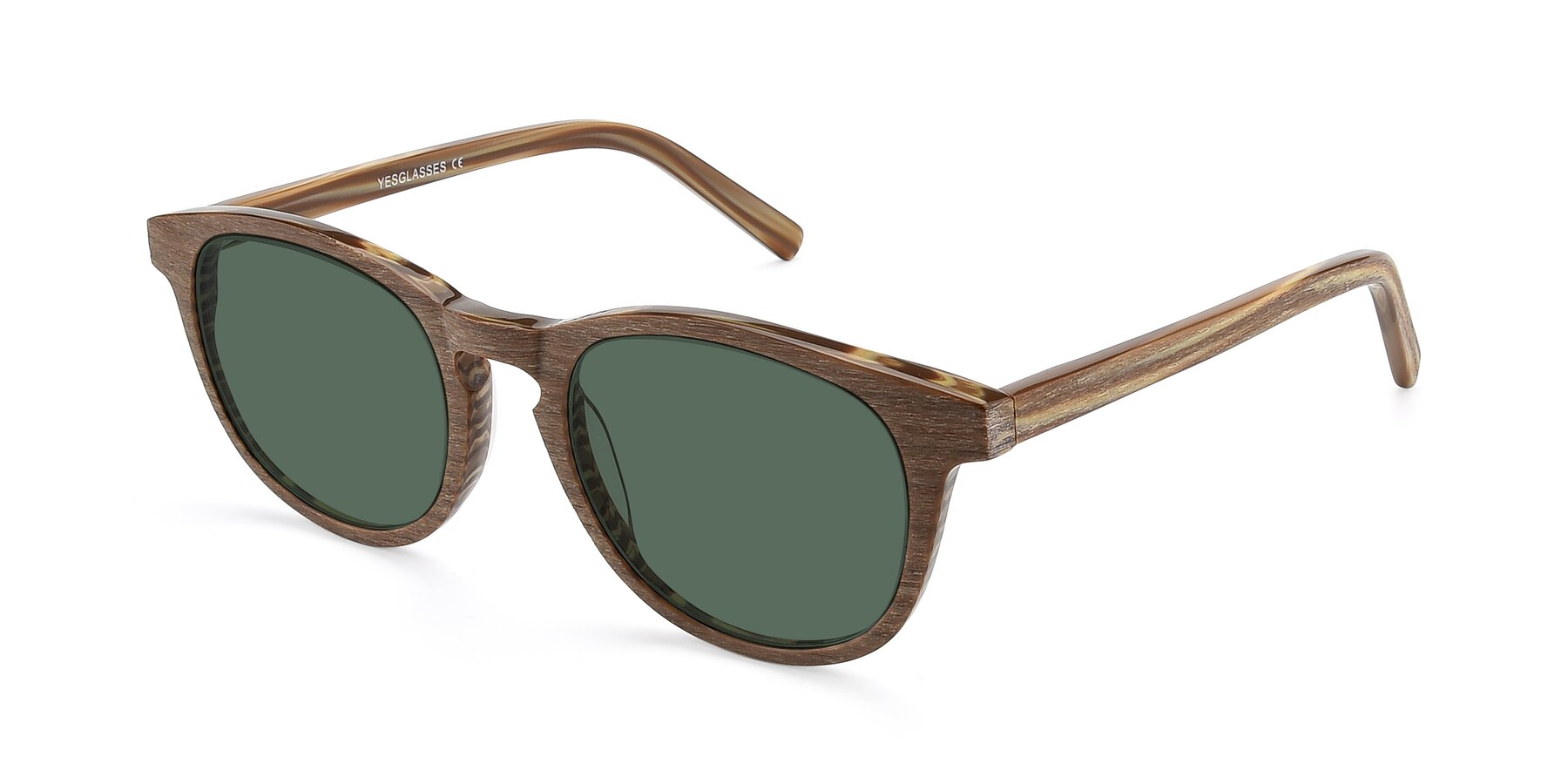 Angle of SR6044 in Brown-Wooden with Green Polarized Lenses