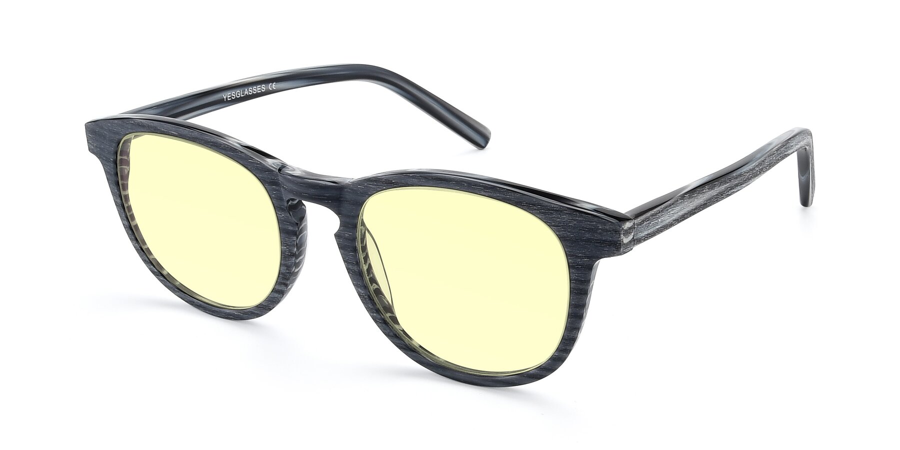 Angle of SR6044 in Gray-Wooden with Light Yellow Tinted Lenses