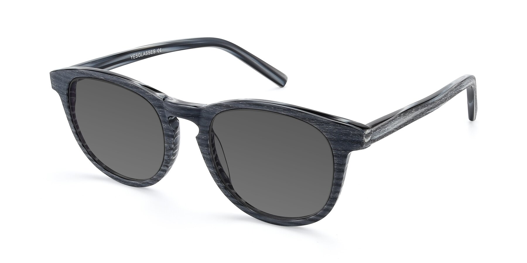 Angle of SR6044 in Gray-Wooden with Medium Gray Tinted Lenses