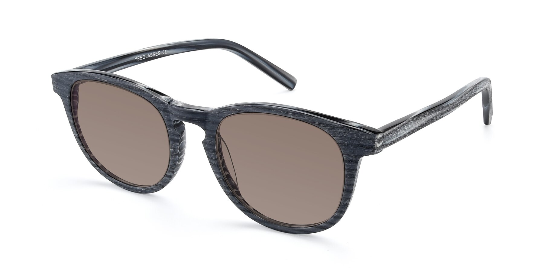 Angle of SR6044 in Gray-Wooden with Medium Brown Tinted Lenses