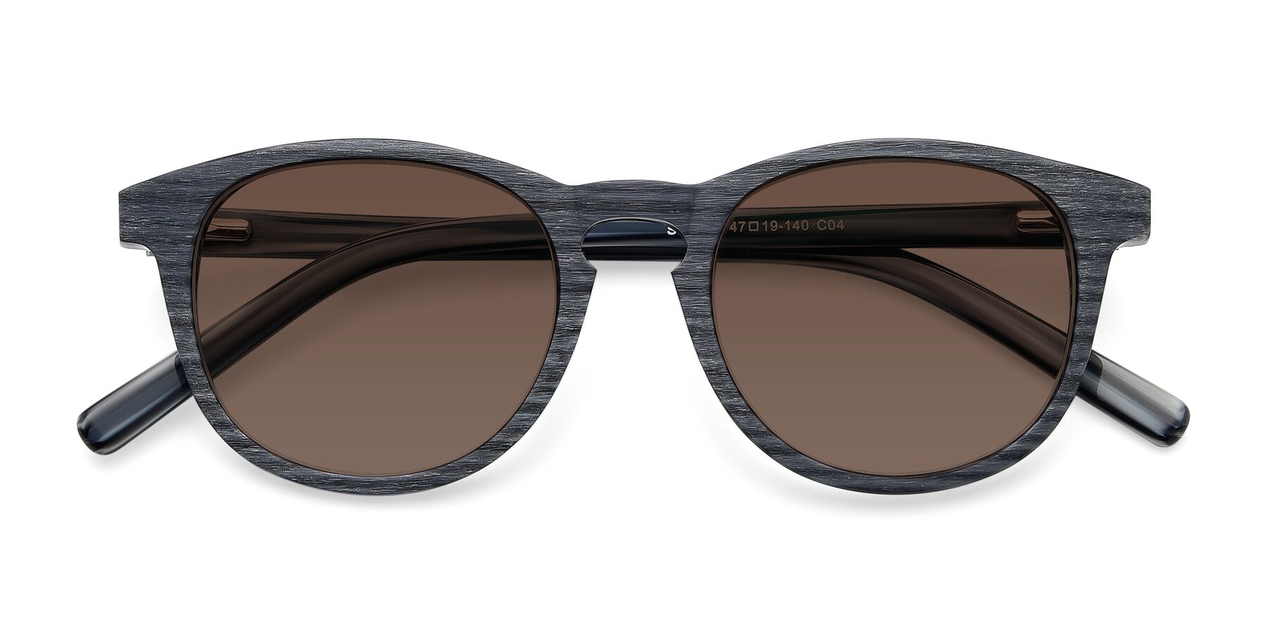 Folded Front of SR6044 in Gray-Wooden with Brown Tinted Lenses