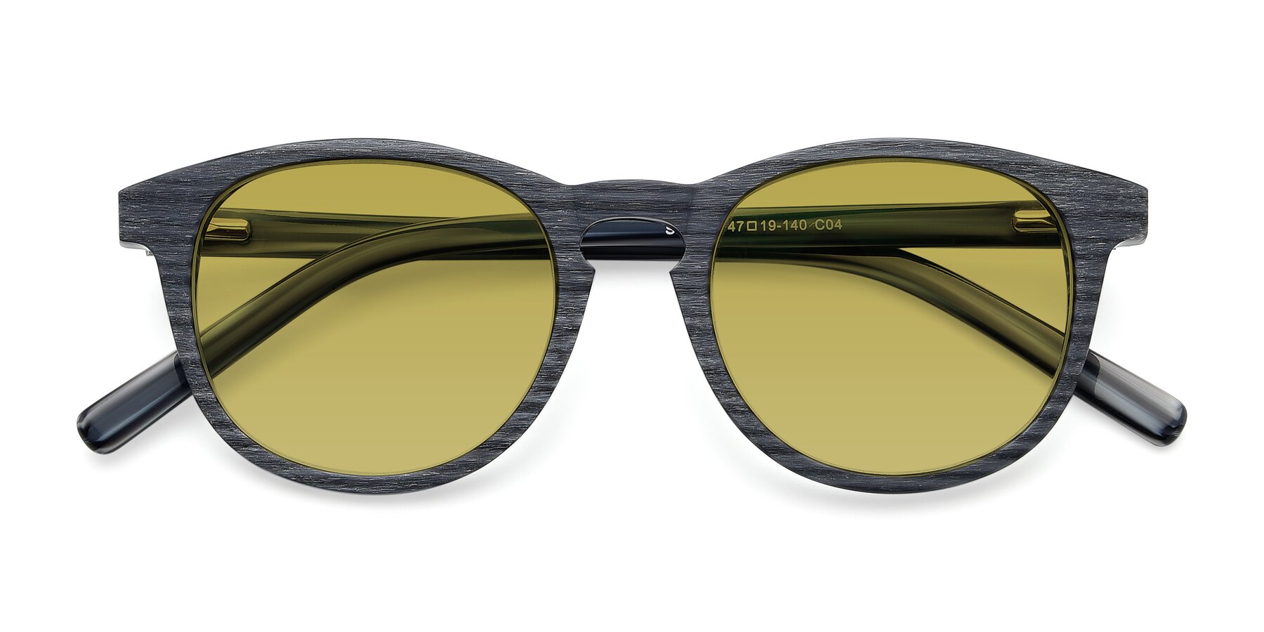 Folded Front of SR6044 in Gray-Wooden with Champagne Tinted Lenses