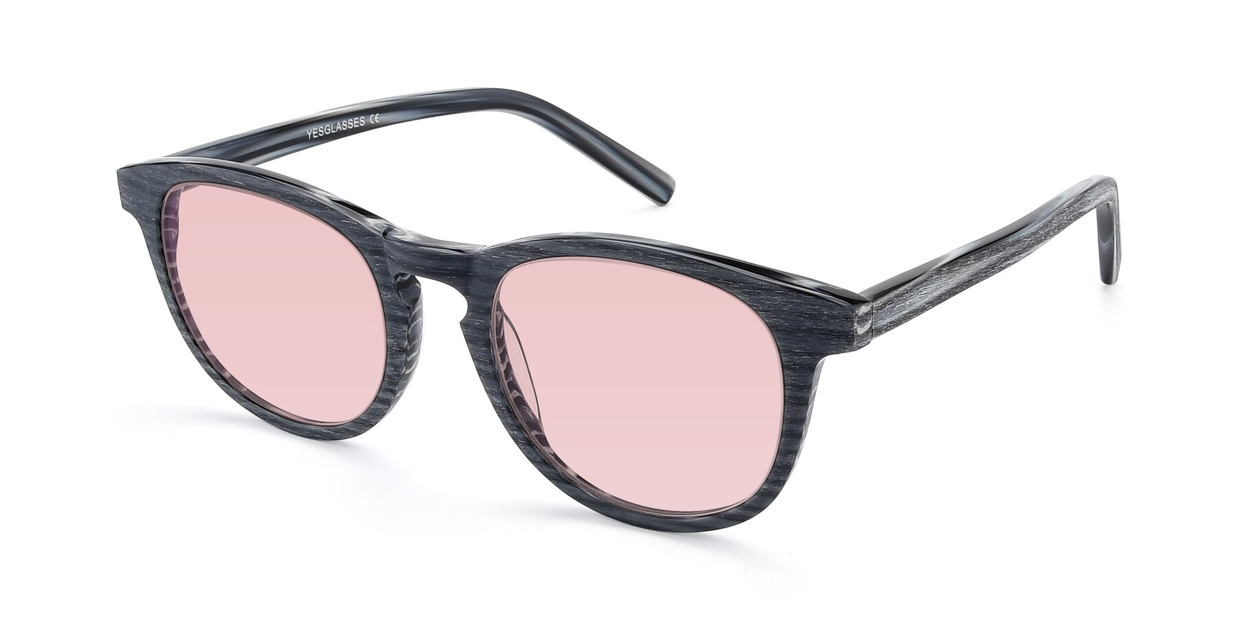 Angle of SR6044 in Gray-Wooden with Light Garnet Tinted Lenses