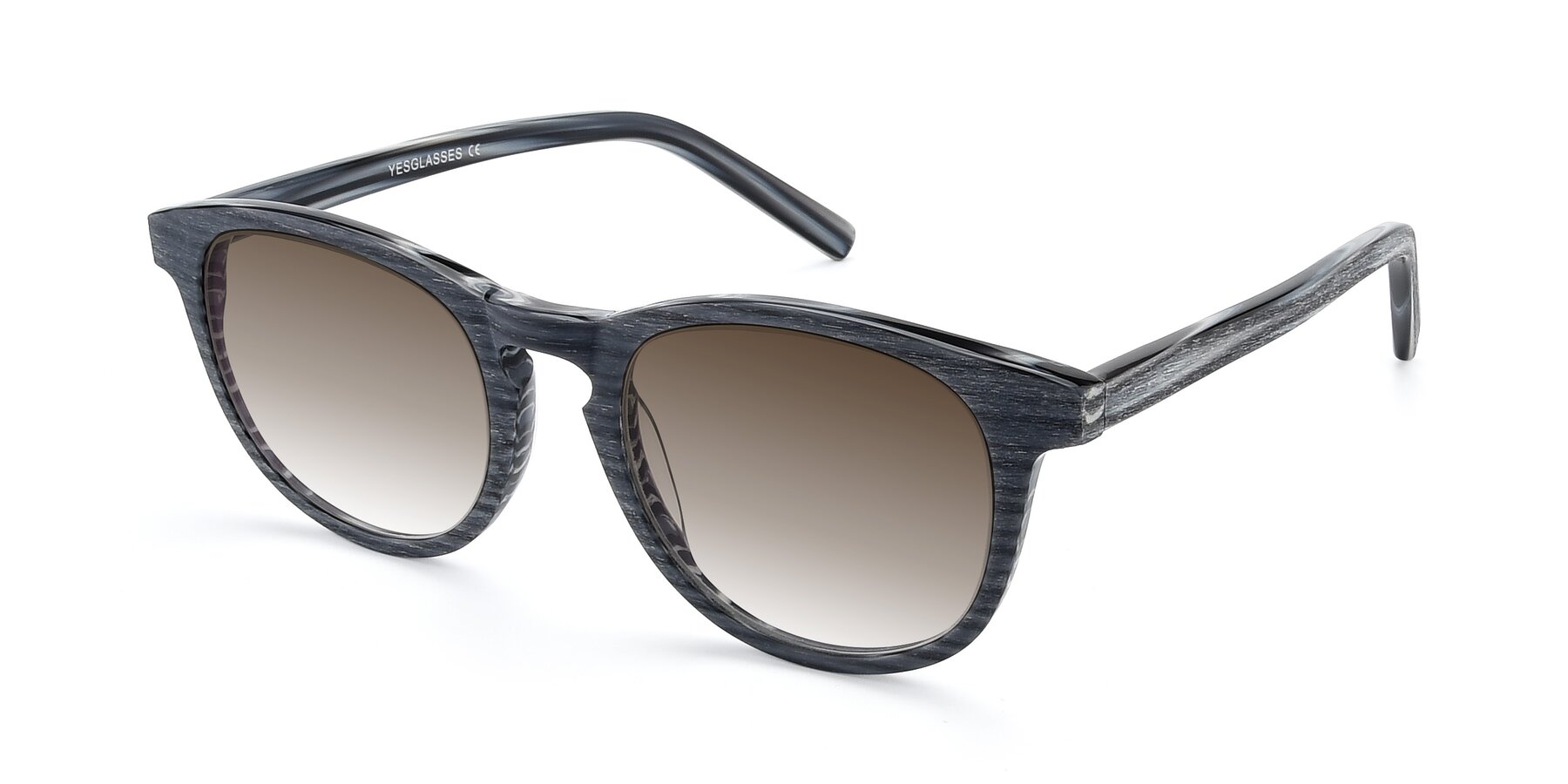 Angle of SR6044 in Gray-Wooden with Brown Gradient Lenses