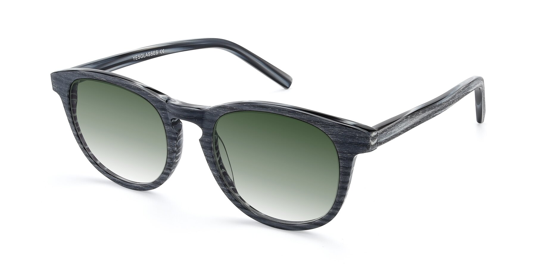 Angle of SR6044 in Gray-Wooden with Green Gradient Lenses