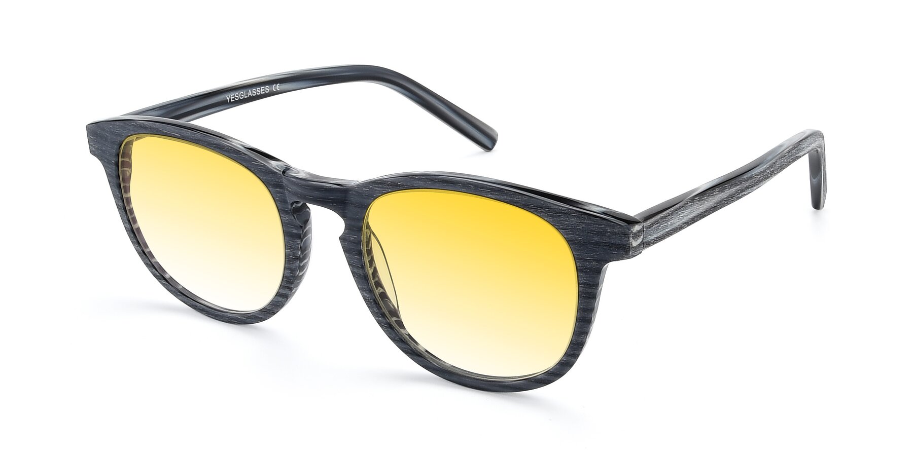 Angle of SR6044 in Gray-Wooden with Yellow Gradient Lenses