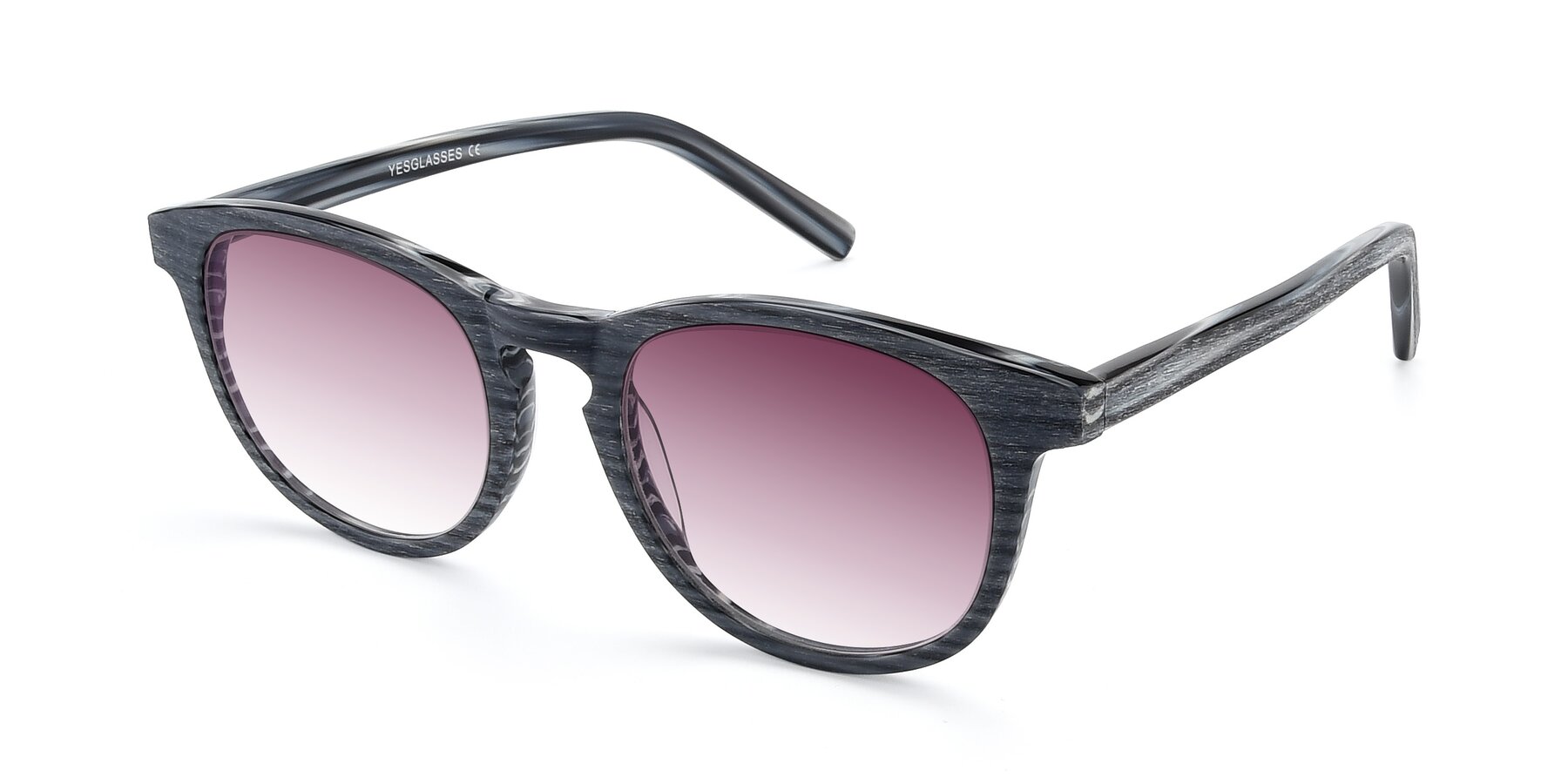 Angle of SR6044 in Gray-Wooden with Wine Gradient Lenses