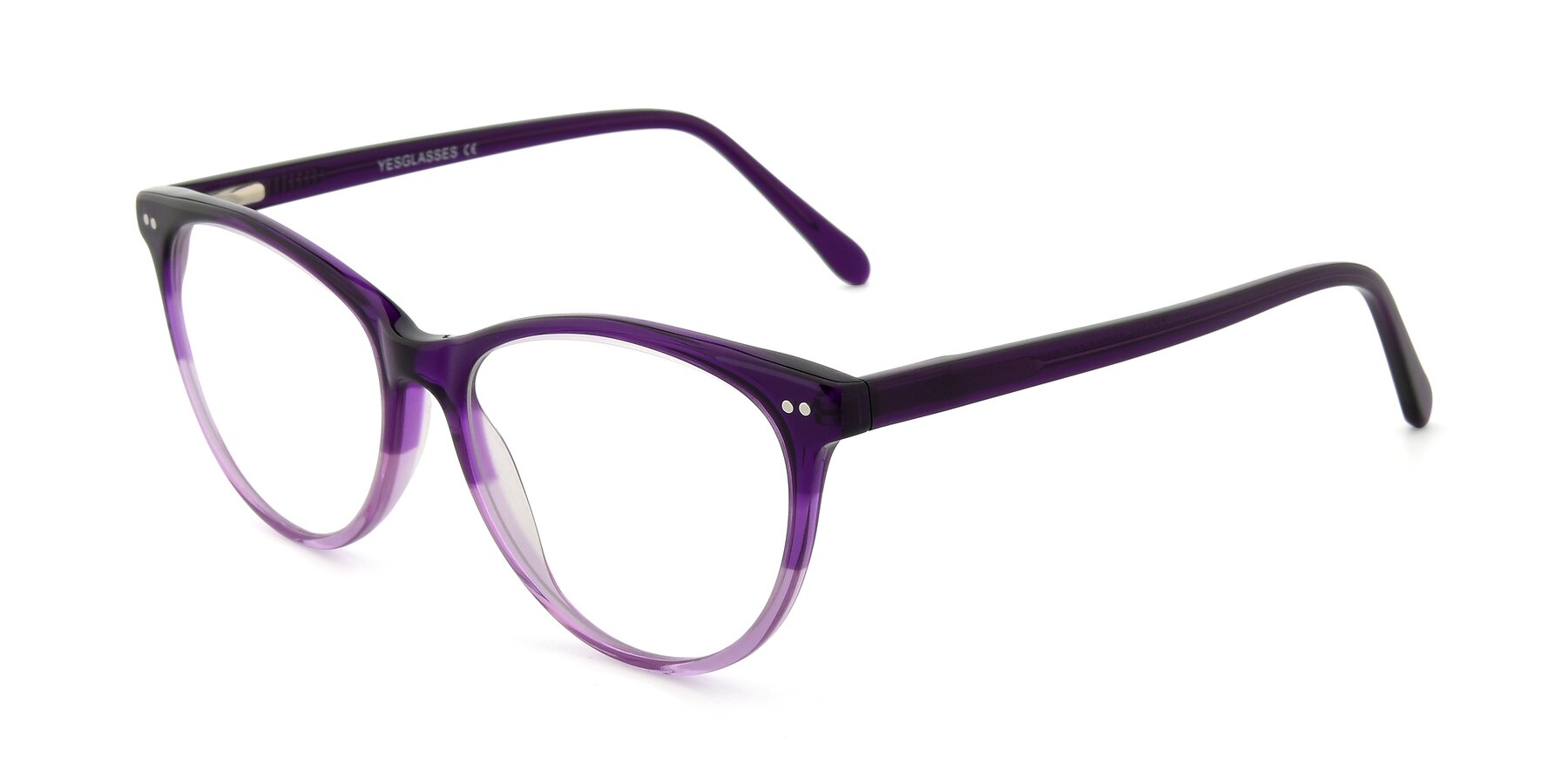 Transparent Gradient Violet Hipster Acetate Cat-Eye Eyeglasses - SR6050