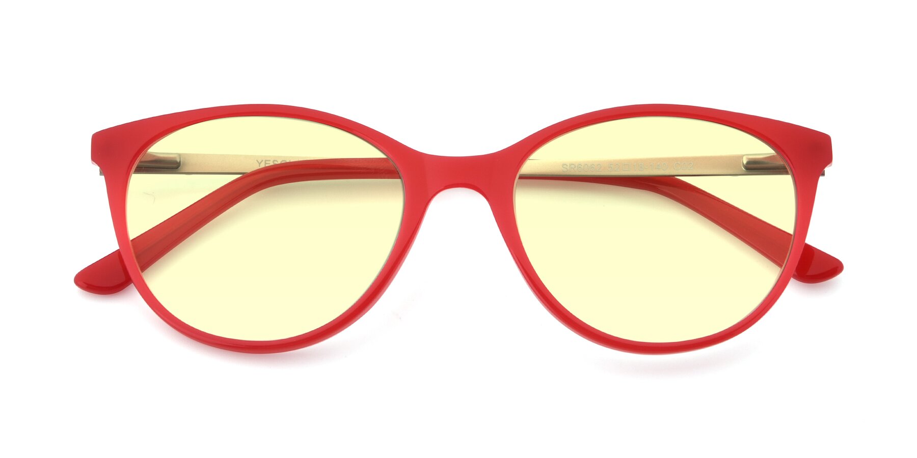 Folded Front of SR6062 in Rose with Light Yellow Tinted Lenses