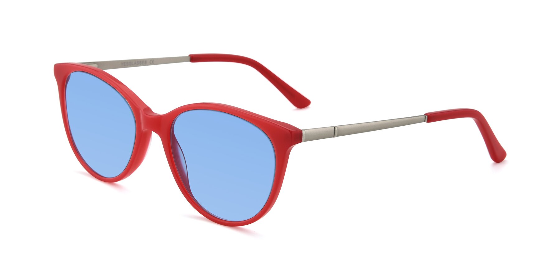 Angle of SR6062 in Rose with Medium Blue Tinted Lenses