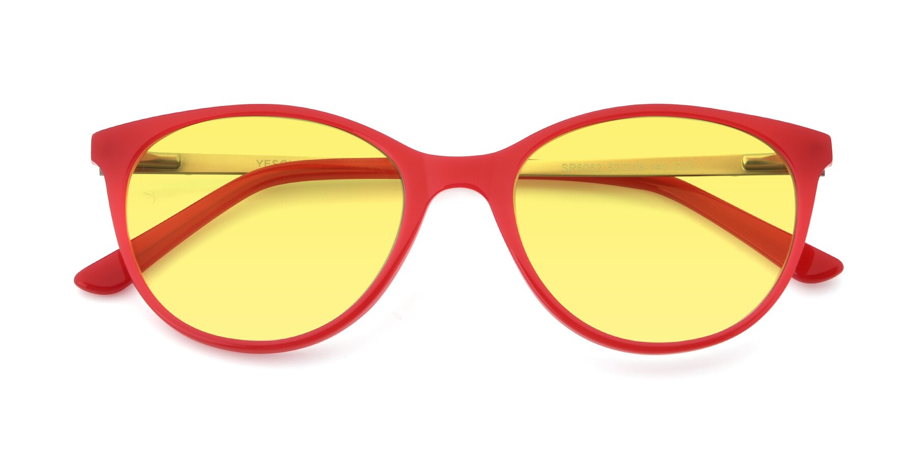 Folded Front of SR6062 in Rose with Medium Yellow Tinted Lenses