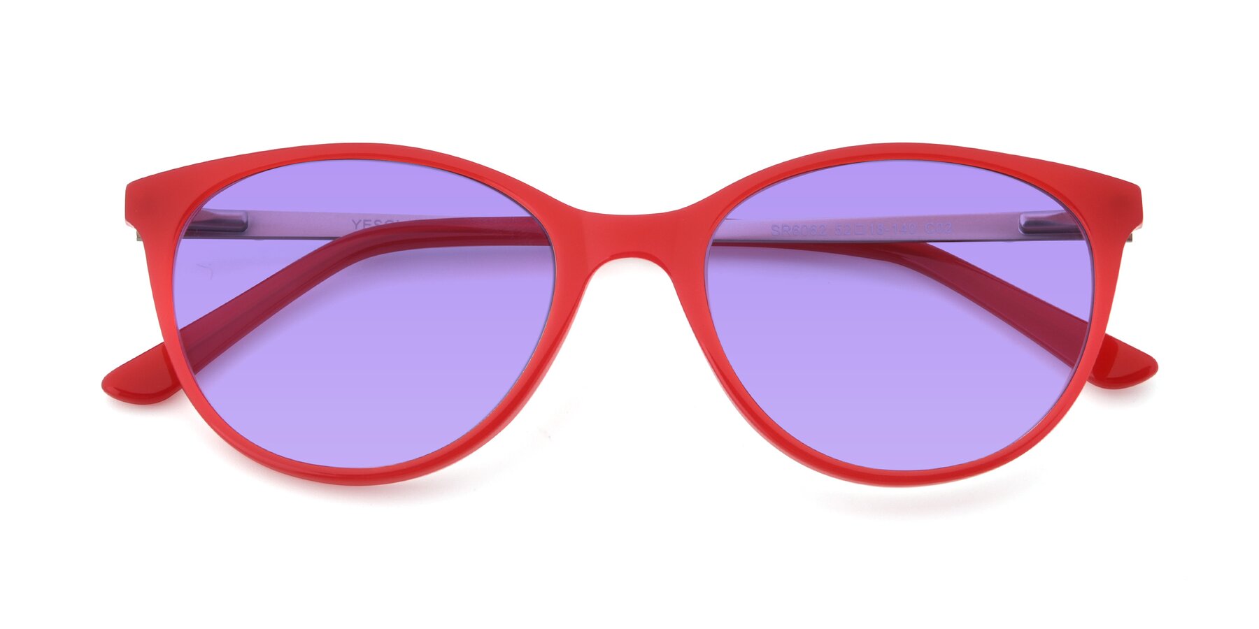 Folded Front of SR6062 in Rose with Medium Purple Tinted Lenses