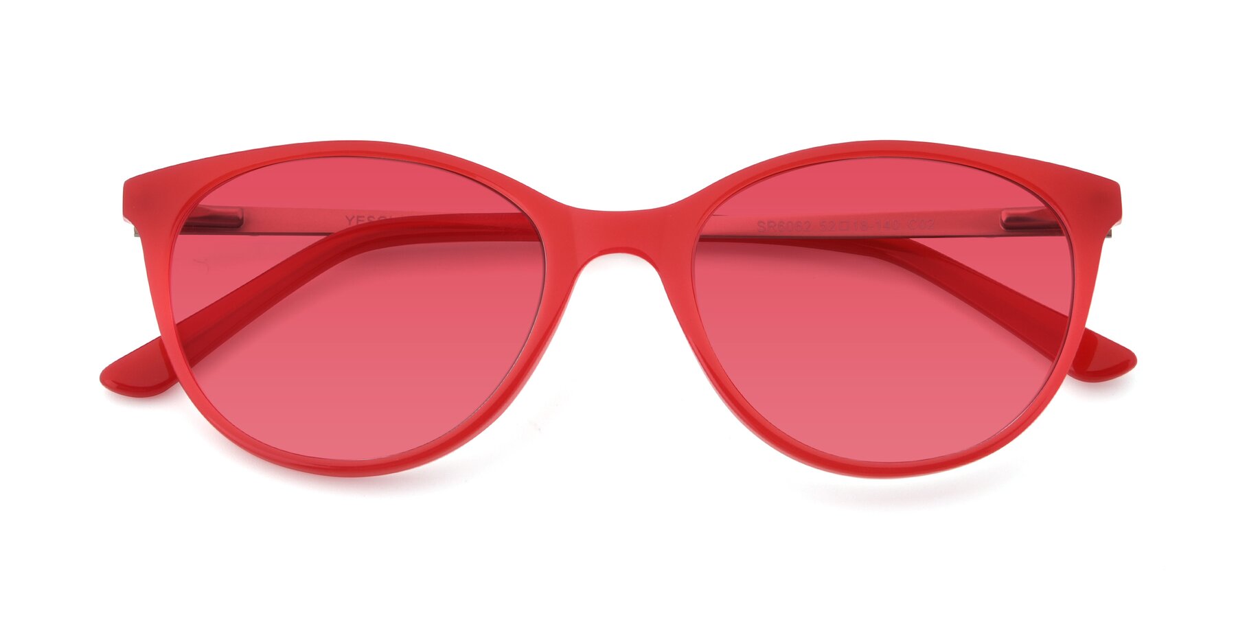 Folded Front of SR6062 in Rose with Red Tinted Lenses