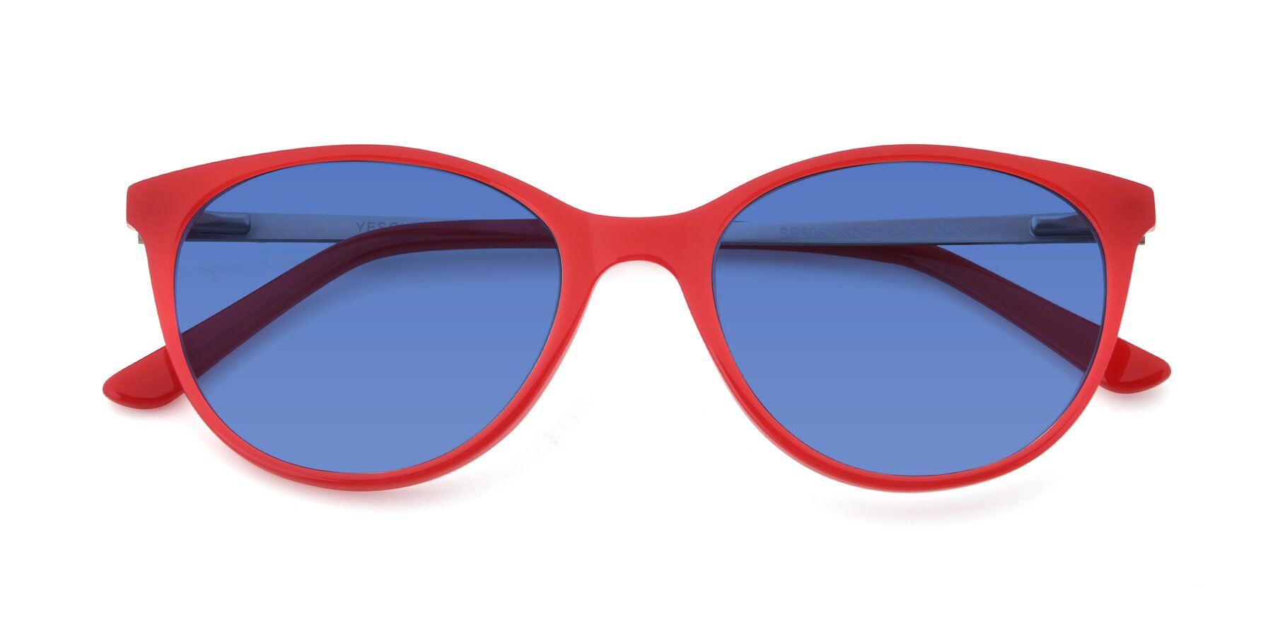 Folded Front of SR6062 in Rose with Blue Tinted Lenses